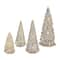LED Glass Christmas Tree Set, 6.5", 7.75", 10" & 12"